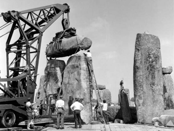 Photo of the work that took place in 1958 when the core was removed. (Image: English Heritage)
