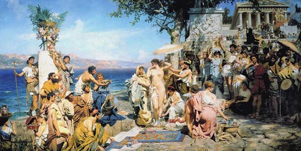 Phryne at the Poseidonia in Eleusis. (1889) By Henryk Siemiradzki. 