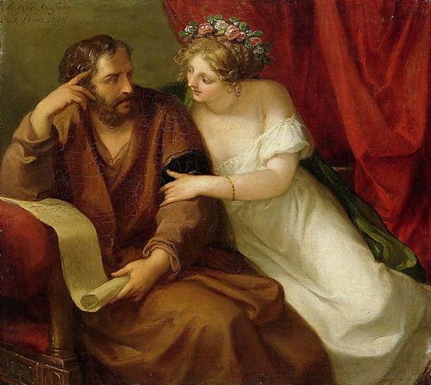 ‘Phryne seduces Xenocrates. (1794) By Angelica Kauffman. 