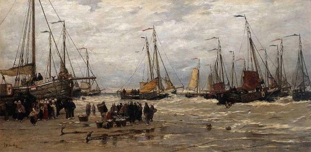 ‘Pinks in the Breakers’ (1875-1885) by Hendrik Willem Mesdag. (Public Domain)