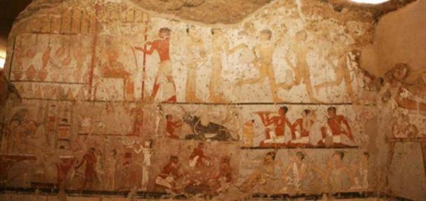 Tomb paintings in the chamber of Hetpet. Egyptian Ministry of Antiquities.