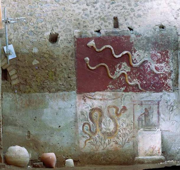 The Pompeii inscriptions were found within the chamber that contained the lararium, the household's altar. (Pompeii Sites)