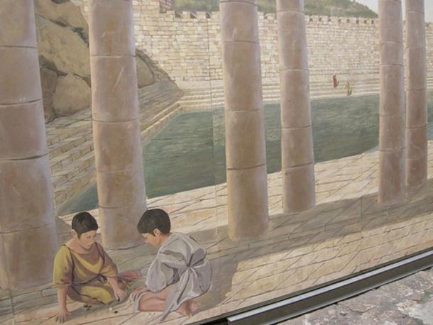 Artist's reconstruction of the Pool of Siloam in the “City of David”.