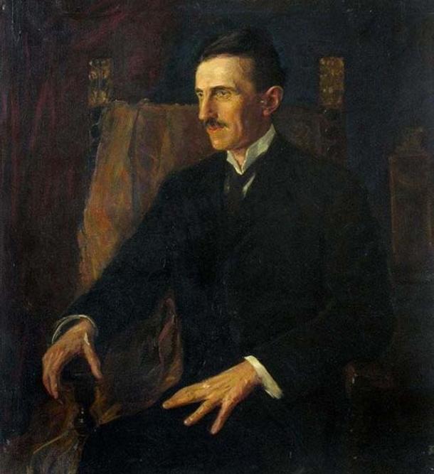 ‘Blue Portrait of Nikola Tesla’, the only painting Tesla posed for.