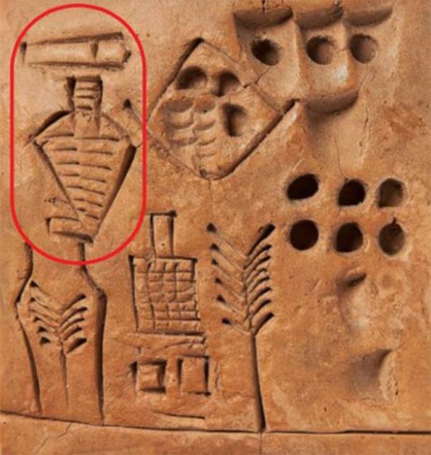 Position of the ‘first signature’ on signed Sumerian tablet. (Bloomsbury Auctions)