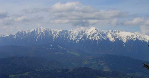 Bucegi mountains seen from Postavaru summit. 