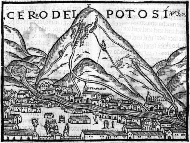 Potosi, the first image in Europe. Pedro Cieza de León, 1553.