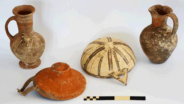 Pottery excavated at the Dromolaxia-Vyzakia archaeological site next to Hala Sultan Tekke. (Department of Antiquities, Cyprus)