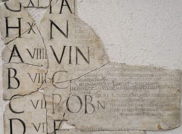 Example of a Pre-Julian Roman calendar called the ‘Fasti Praenestini.