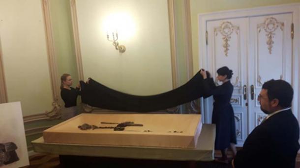 Presentation of the skeletal remains in Moscow. (Radio France - Claude Bruillot)