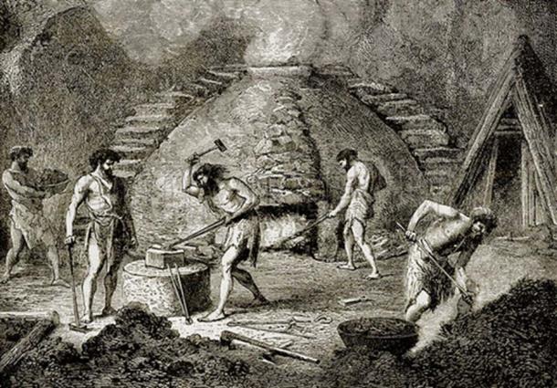 Primitive furnace of the bronze age. Illustration from The Story of Man by J W Buel (Historical Publishing Co, 1889). (Kim Støvring /CC BY 2.0)