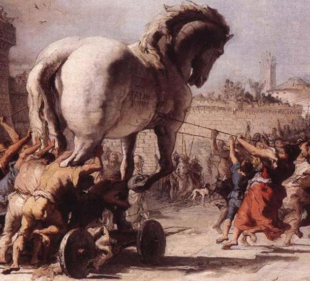 ‘The Procession of the Trojan Horse in Troy.’ (Public Domain) Although it looks impressive, there was no real Trojan Horse.