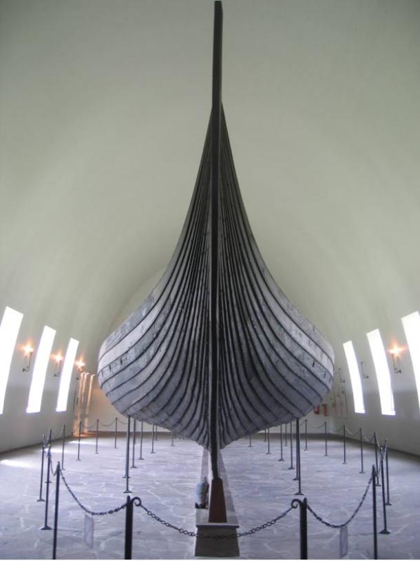 Prow of a Viking ship in a museum in Oslo, Norway 