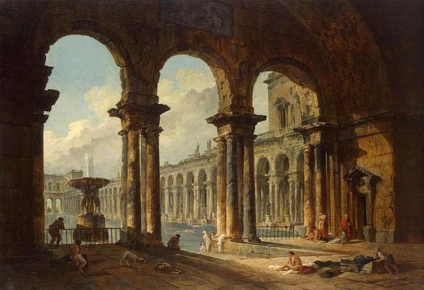 ‘Ancient Ruins Used as Public Baths’ (1798) by Hubert Robert.