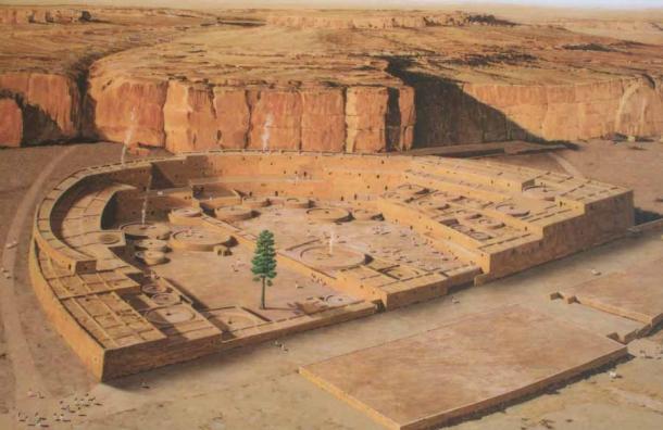 Digital reconstruction of ancient Pueblo Bonito at Chaco Canyon in New Mexico before the site was mysteriously abandoned. (Public domain)
