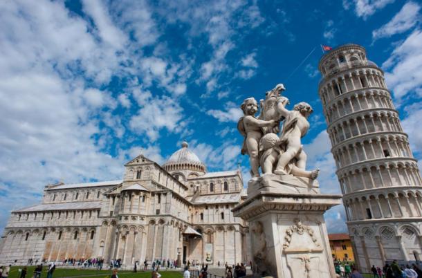 Putti Fountain, Pisa Cathedral, and the Tower of Pisa