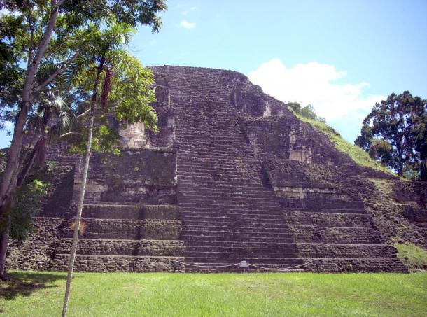 Pyramid of Group E, this western face has been restored. 