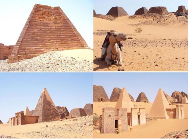 Photographs of the Pyramids at Meroe in Sudan, 2005. 