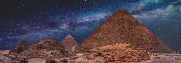 The Pyramids of Giza at night time. (Anton / Adobe stock)