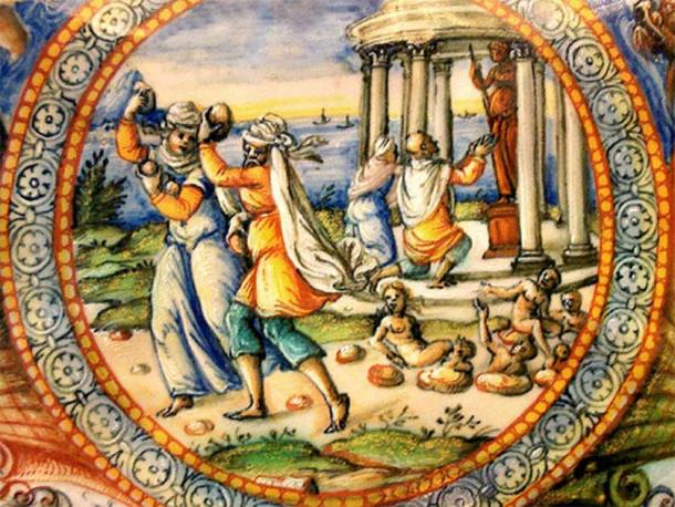 Pyrrha and Deucalion, by Oraza Fontana. (vroma.org)