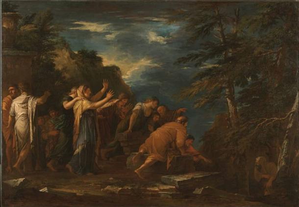 Pythagoras Emerging from the Underworld (1662) painting by Salvator Rosa