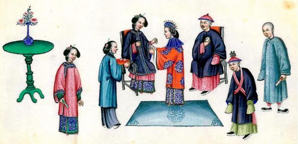 A Qing dynasty wedding, China 