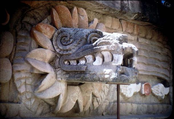 Carving of Quetzalcoatl at the Temple of Quetzalcoatl, Teotihuacan (Janice Waltzer / CC BY 2.0)