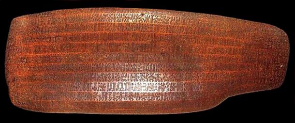 La tablilla Rapa Nui de la Isla de Pascua, que se cree que está escrita en Rongorongo. 