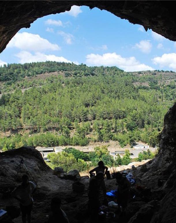 View from Raqefet Cave, Mount Carmel, Israel, where the giant mortars were found