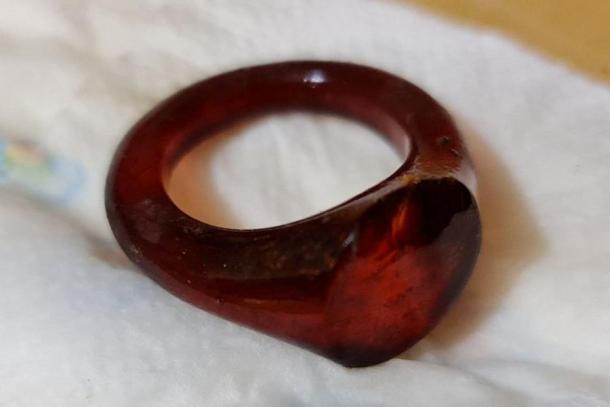 Rare amber ring found in a 1,000-year-old grave in Poland. Source: Jerzy Sikora