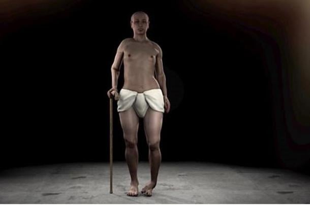Recent reconstruction of Tutankhamun, showing the genetic abnormalities he suffered as a result of family inbreeding. 