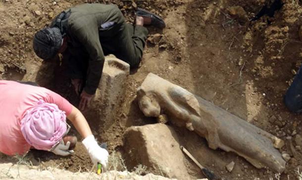 Recently-discovered statue of Sekhmet. Credit: Ministry of Antiquities