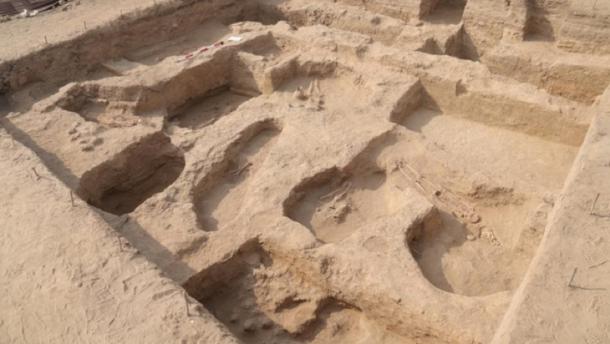 Recently unearthed Moche tombs. (Ministerio de Cultura)