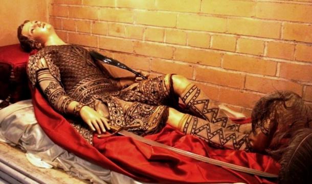 Reclining Statue of San Vincenzo, the patron saint of Craco, Italy