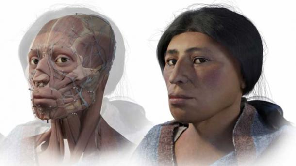 Reconstruction of the face of the Dama de El Sauce (Lady of the Willow) by Pablo Aparicio. (PAR Arqueología y Patrimonio Virtual)