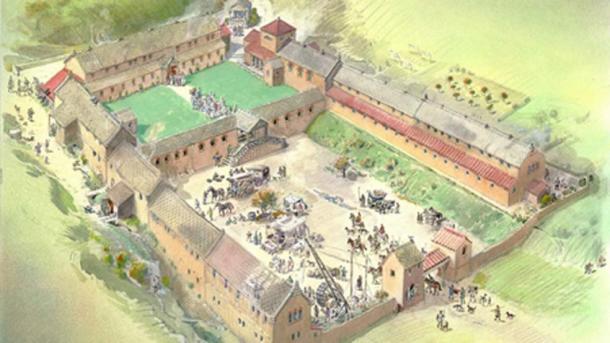 Reconstruction of the Chedworth Roman Villa in the 4th century where the Roman glass was discovered. (Rdacey / CC BY-SA 4.0)