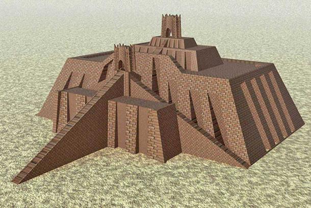 Reconstruction of the Ziggurat at Ur. (Public Domain)