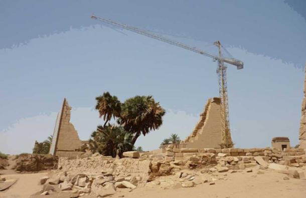 Reconstruction work on a pylon at Karnak
