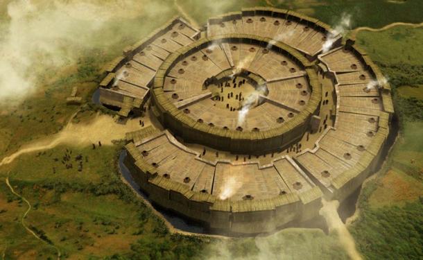 Reconstruction of Arkaim archaeological site in Russia. (Reydekish)