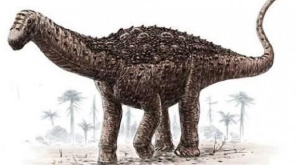 Reconstruction of the titanosaur. (Twitter/Federico Kukso)