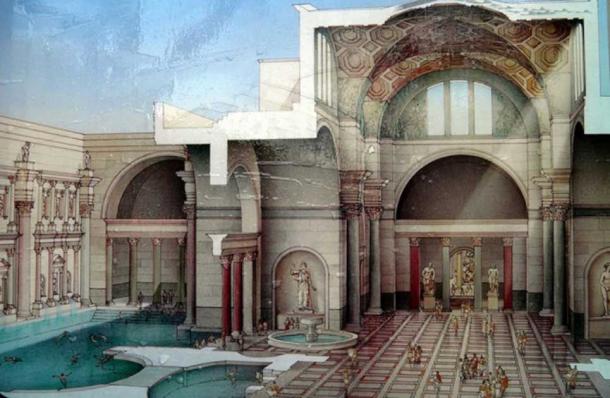 Reconstruction drawing of the Baths of Caracalla. (Lruiz094 / CC BY-SA 4.0)