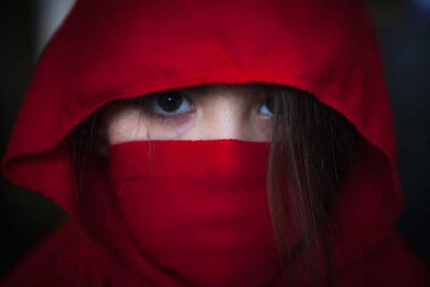 Red female ninja. 