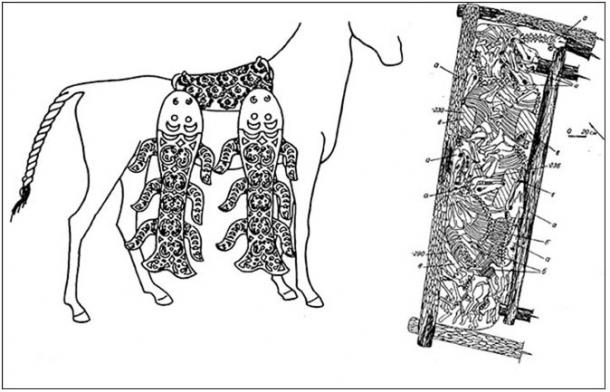 Entombed next to a much older man - perhaps father and daughter? - the remains lay beside shields, battle axes, bows and arrowheads, while the warrior's physique indicated a skilled horse rider and archer. Pictures: Natalia Polosmak