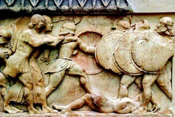 Relief depicting the Battle of Marathon.