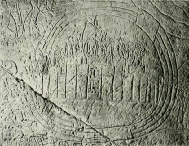 Relief in Abu Simbel depicting the city of Kadesh. The Orontes river surrounds the fortified city, which appears to be garrisoned by Hittites, one of whom bears a standard. Reign of Ramesses II, 19th dynasty, New Kingdom.