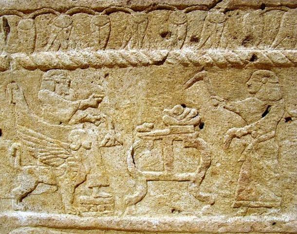 Relief on Sarcophagus of Ahiram, King of Byblos 