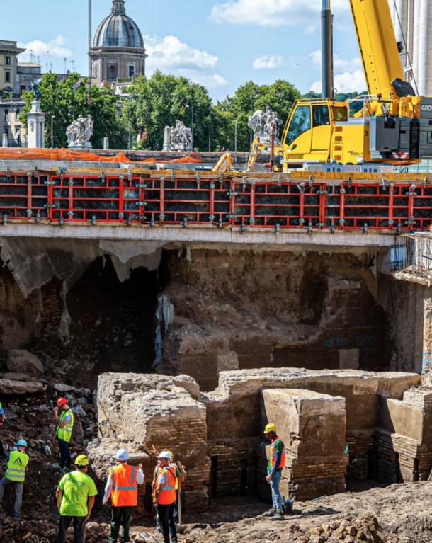 Remains of tavertine wall, colonnaded portico and gardens found near the Vatican
