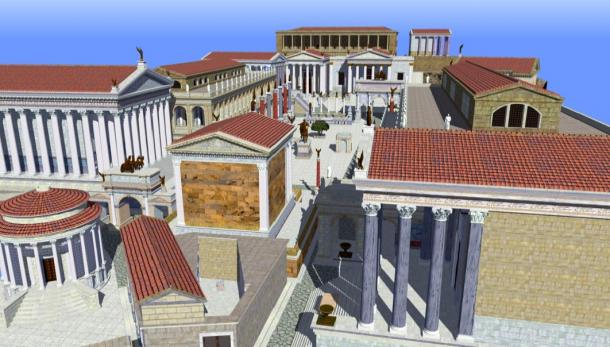 Rendering of the Roman Forum as it may have appeared during the Late Empire. (Angerdan / CC BY-SA 3.0)