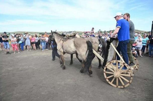 Replica of a chariot created by the Sintashta culture. (South Ural State University)