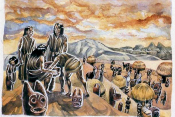 Representation of people from the Wankarani culture who lived in the highlands of what is now Bolivia. (Pablo Villagomez)